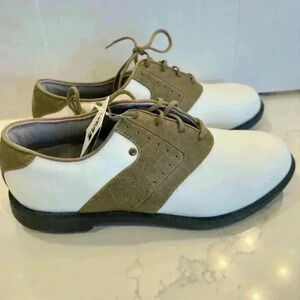 NWT - Adidas Women's Tan & White SADD Ritual Saddle Golf Shoes (Size 10)